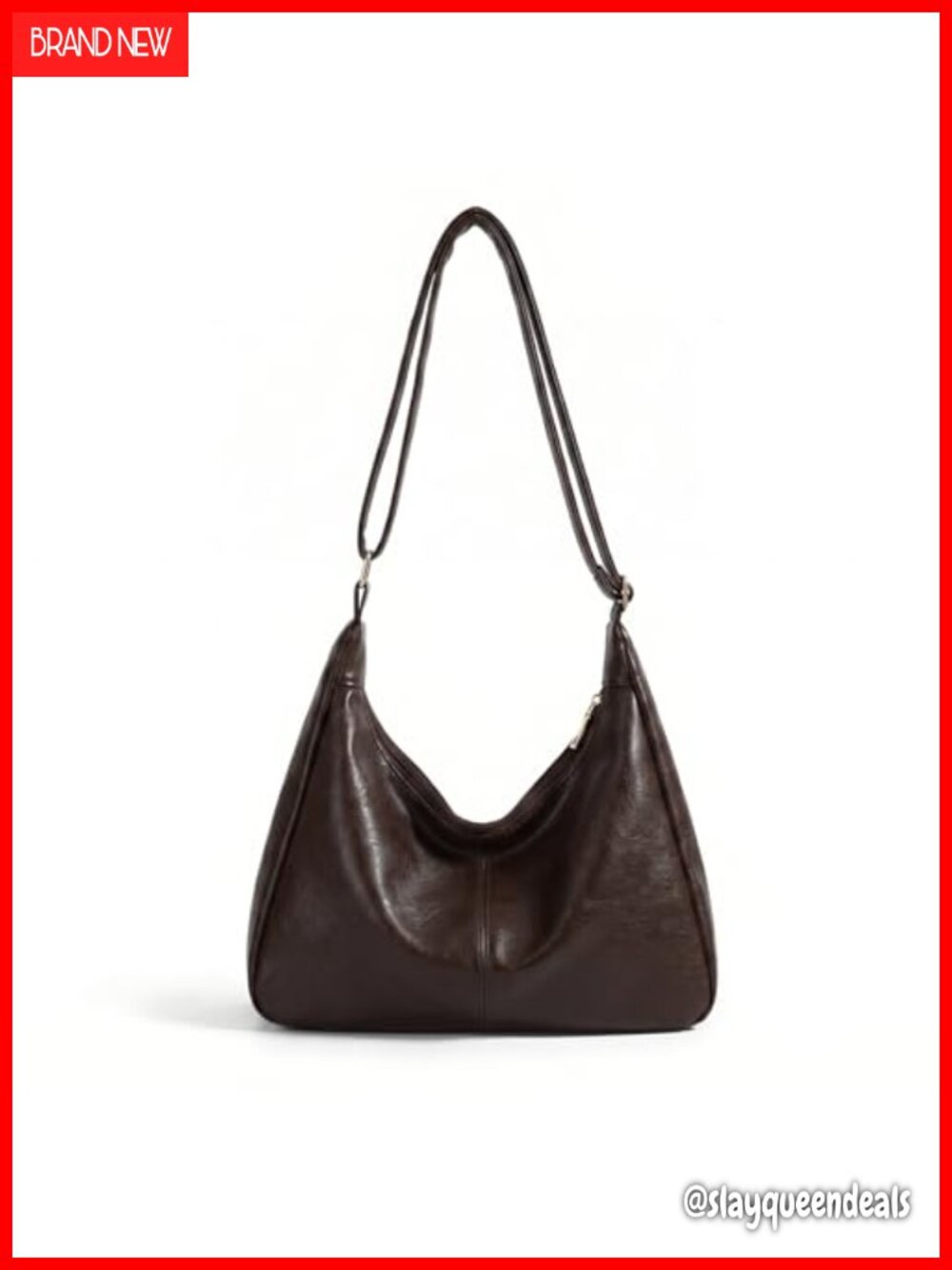 WITERY Slouchy Hobo Shoulder Bag Soft Vegan Leather Tote